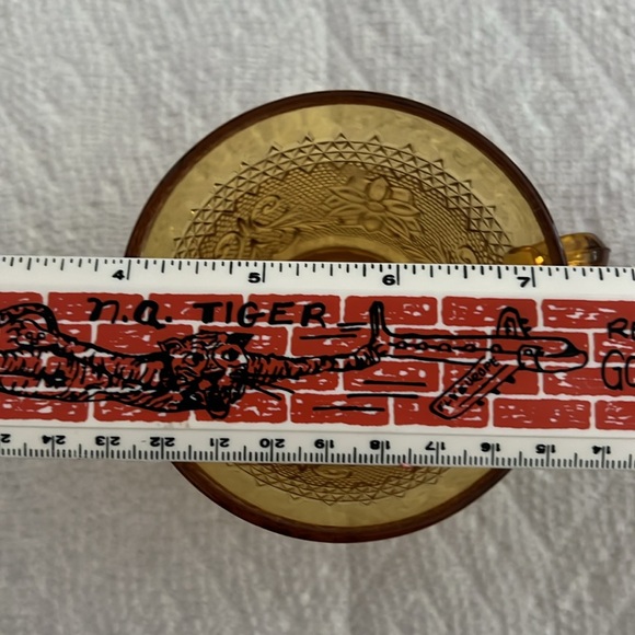 Vintage antique depression glass plate, saucer, and cup three-piece set - Picture 9 of 11